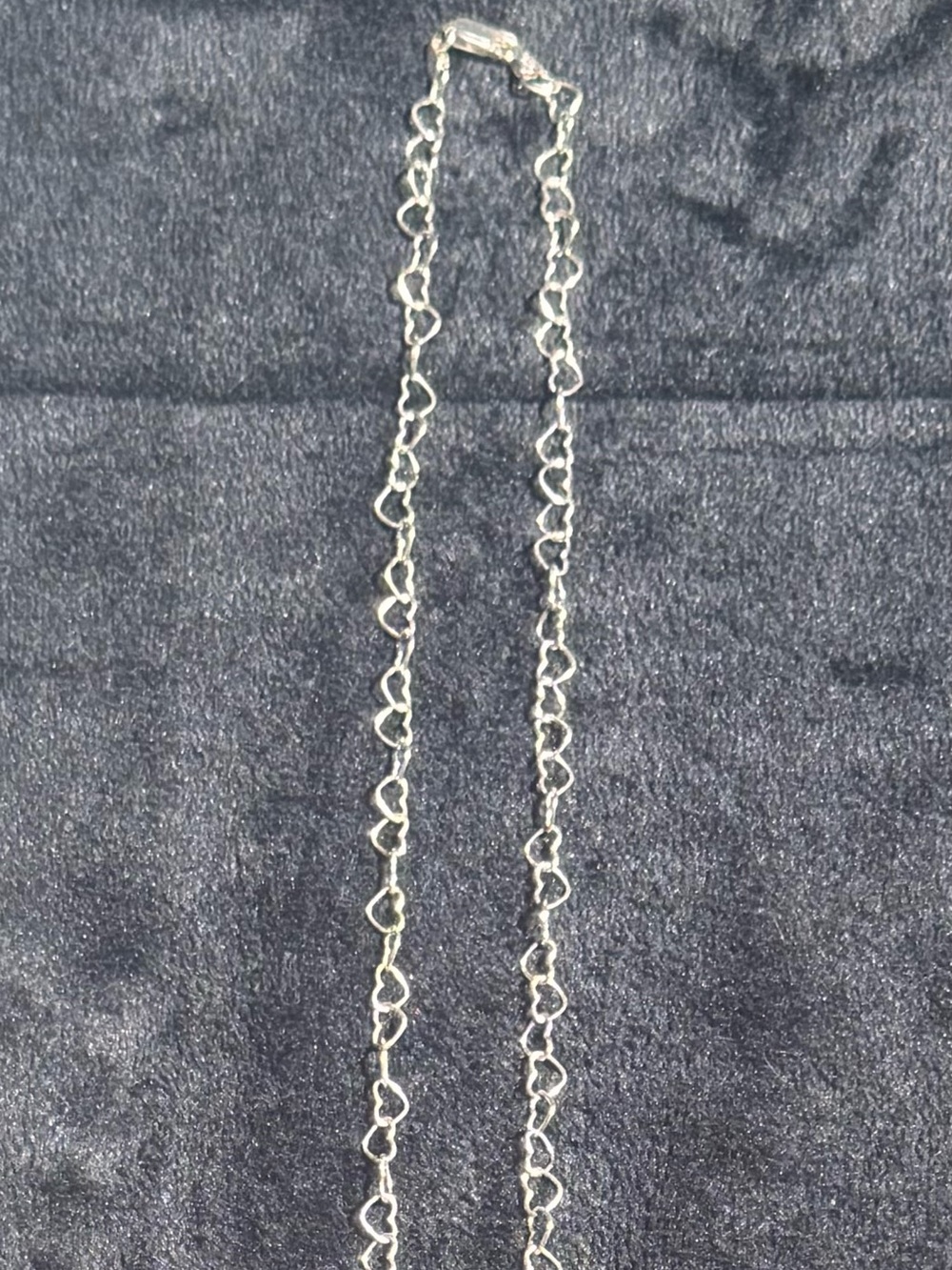 Delicate Sterling Silver Heart-Link Necklace for Women. 30”